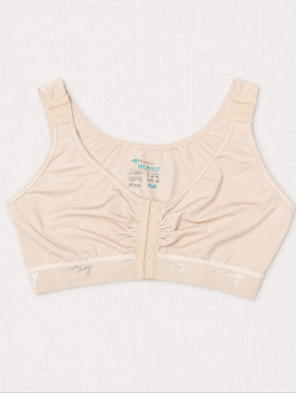 Marena Recovery Post Surgical Compression Bra 4244 Nude Beige Front Closure XL